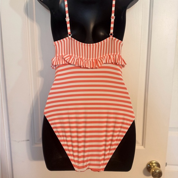 “J. CREW” Striped Ruffle Bathing Suit - Picture 14 of 16
